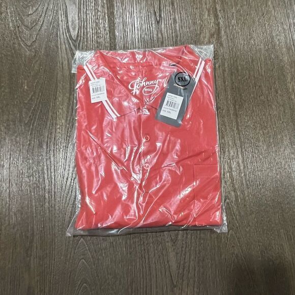 NWT Johnny Bigg Harper Tipped Pique Polo Shirt Tangerine - Size 5X - Picture 5 of 6